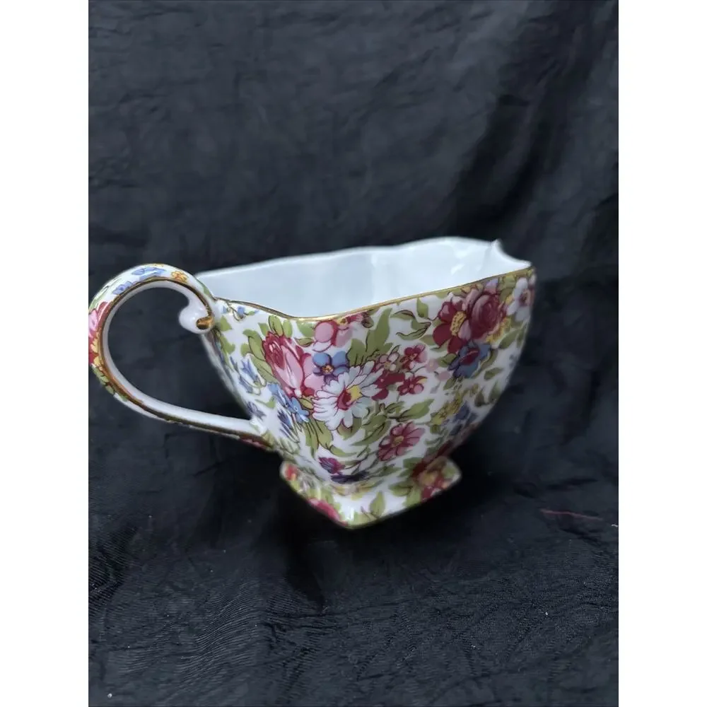 Vtg Godinger Royal Cotswolds Creamer English Tradition Floral Chintz Porcelain